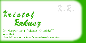 kristof rakusz business card